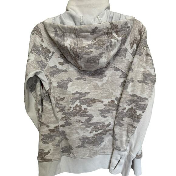 Athleta Triumph Hoodie Sweatshirt Full Zipper Camo Print Gray Size Medium - Picture 6 of 10